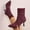 #113-Wine, variant on Wowcloth Women's Fashion Casual Sock Booties – Solid Color Stretch Knit Stiletto Heel Ankle Boots for Fall/Winter Stylish Everyday Wear