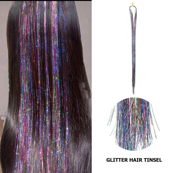 Raindrops Hair Tinsel Glitter Extensions for Women, Easy to Apply, 750pcs (5 Packs) Perfect for Night and Party Looks