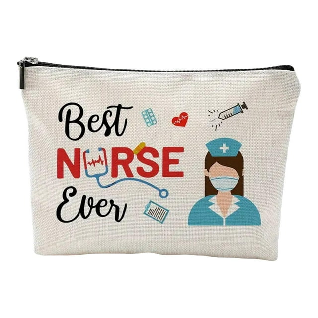 Bolsa de maquillaje para enfermeras, bolsa de viaje para cosméticos, regalo de agradecimiento para enfermeras, estuche de maquillaje para mujeres. Estilo A