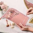 thumbnail image 2 of Portable Makeup Brush Organizer Standing Cosmetic Bag Travel-Friendly Brush Holder Mesh Upright Makeup Bag for Home and Travel, 2 of 6
