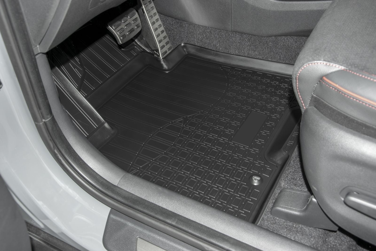 D Floor Mats for 2007-2014 Ford Edge (U387) / 2007-2015 Lincoln MKX (U388) Heavy Duty, Custom Fit, All Weather Liner Front & 2nd Row Full Set Rubber, Black