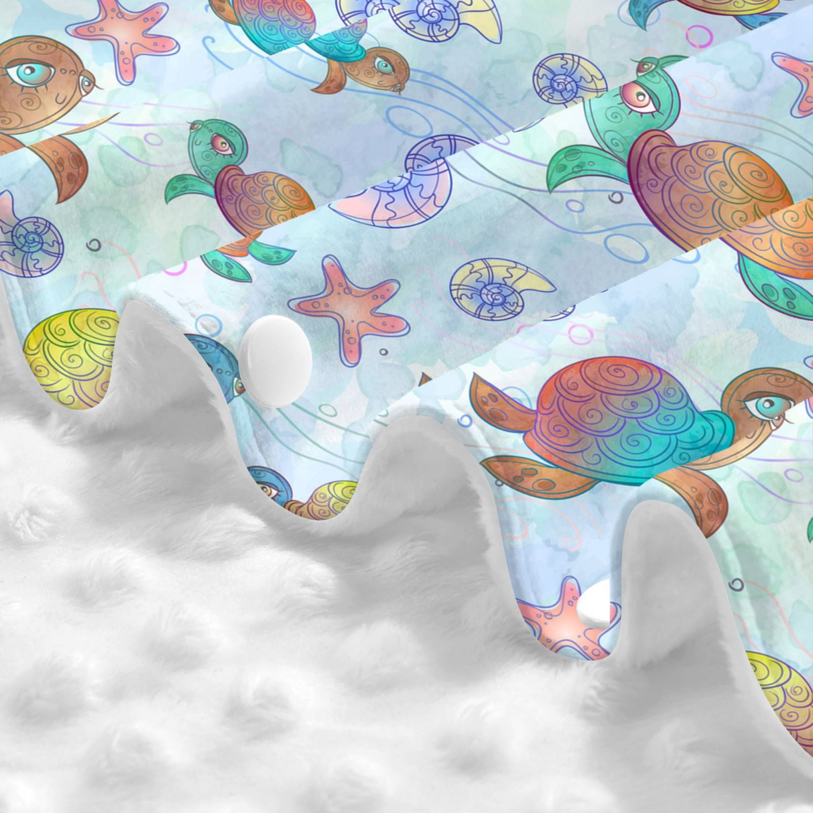 Naloa Colorful Sea Turtle Baby Car Seat Cover, Breathable Baby Carrier Cover, Multiuse Baby Carrier Cover & Nursing Breastfeeding Cover