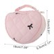 thumbnail image 2 of Bolsa de maquillaje bordada en forma de corazón con lazo para viajar, poliéster rosa, 2 of 6