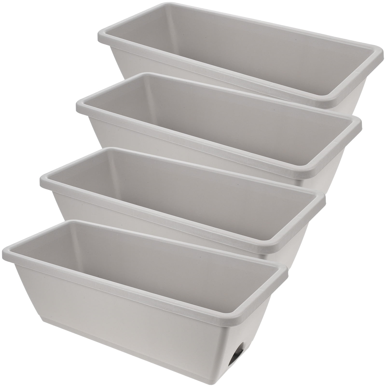 4 Sets Rectangular Window Flower Box Planter Plant Vegetable Planters with Tray