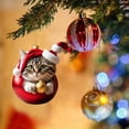 thumbnail image 1 of Adornos para árbol de Navidad, adornos colgantes para árbol de Navidad, dinosaurio, lindo gato navideño, colgante decorativo para árbol de Navidad, casa de campo, decoración para exteriores e interior, 1 of 7