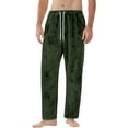 thumbnail image 6 of Hearthz Mens Plush Pajama Pants Green Winter Thick Thermal Drawstring Lounge Pants Sleep Bottoms Elastic Waisted Mens Pj Pants with Pocket, 6 of 10