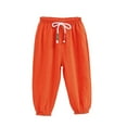 thumbnail image 1 of Little Boys Casual Pants Elastic Waist Solid Color Drawstring Pants For Kids Size 6-7T, 1 of 3
