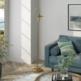 thumbnail image 2 of Henn&Hart 13" Brass Finish Metal/Glass Floor Lamp, 2 of 7