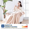 thumbnail image 4 of Electric Blanket with Foot Pocket for Adults, Flannel & Sherpa Heated Blanket Throw with 6 Heating Levels & 2-10 Hours Auto Shut Off, Fast Heating & Machine Washable, 50x62 Inch, Beige, 4 of 8