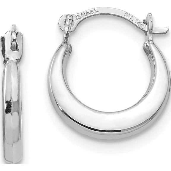 14K White Gold Madi K Small Hoop Earrings (12 X 10) Made In United States se1726