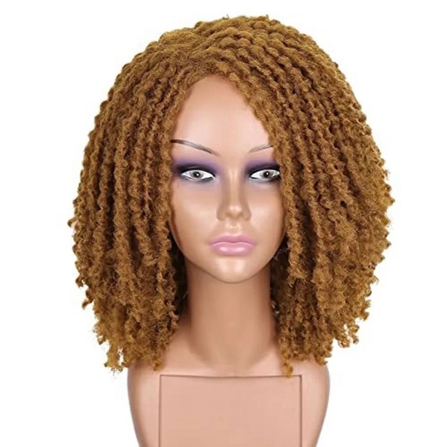 Pelucas trenzadas de princesa para mujer negra, Afro Bob, pelucas sintéticas de Rastas, extremos cortos y rizados, cabello de Cosplay