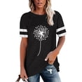 thumbnail image 2 of Femmes Chemises Chemises à Rayures Chemise Fantaisie Drôle Manches Courtes Col Rond Tee Tops, 2 of 4