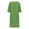 thumbnail image 6 of Aueoeo Long Sleeve Maxi Dresses, Women's V Neck 3/4 Sleeve Dress Casual Midi Dresses Flowy Swing Boho Long Dresses with Pockets, 6 of 6