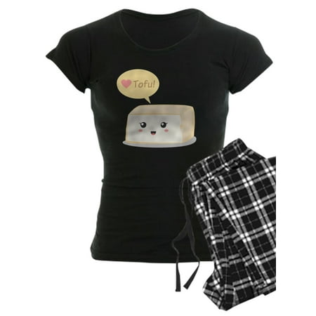 

CafePress - Kawaii Tofu Asking People To - Women s Dark Pajamas