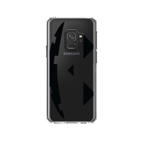 DistinctInk Clear Shockproof Hybrid Case for Samsung Galaxy S9 (5.8" Screen) - TPU Bumper, Acrylic Back, Tempered Glass Screen Protector - Pumpkin Face