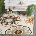thumbnail image 2 of SAFAVIEH Veranda Maras Geometric Indoor/Outdoor Area Rug, 5'3" x 7'7", Cream/Terracotta, 2 of 8