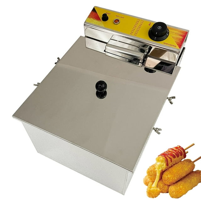 12L Cheese Hot Dog Sticks Fryer Multifunctional Electric Deep Fryer Stainless Steel 110V