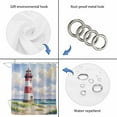 thumbnail image 4 of Beach Lighthouse Shower Curtain, Waterproof Shower Curtains for Bathroom, Coastal Ocean Ship Sky Oil Painting Washable Fabric Bathtub Curtain Set Bath Decor with 12 Hooks Long 72"x84", 4 of 8