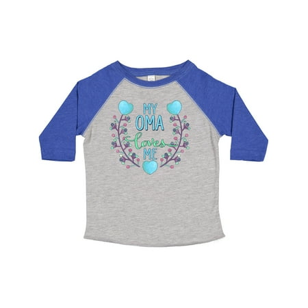 

Inktastic My Oma Loves Me with Flowers and Hearts Gift Toddler Boy or Toddler Girl T-Shirt