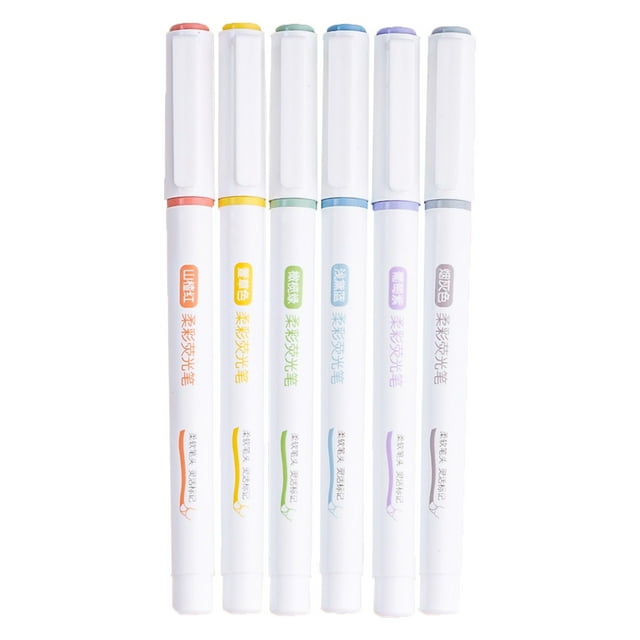 6 Pack Pastel Highlighter Pens, Chisel Tip for Thin And Thick Lines, No Smudge Translucent Ink, Great for Students And Office Use, Includes Popular Soft Colors, Colored Markers * 6