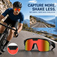 thumbnail image 5 of Genxenon Cycling Glasses with Camera with 1200p Stabilized Sport Pov,8mp Photos,Anti-Shake,Powered By ChatGPT,4gb+Wifi-4+290mAh,Orange Sport Lenses,Shield Wrap‑Around Sport Unisex, 5 of 10