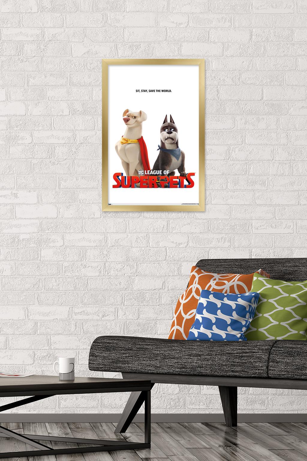 DC League of Super-Pets - Krypto and Ace Wall Poster, 14.725" x 22.375" Framed