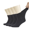 thumbnail image 4 of HUGH UGOLI Men's Cotton Diabetic Ankle Socks, Wide, Thin, Loose Fit and Stretchy, Seamless Toe & Non Binding Top, 8 Pairs, Charcoal, Shoe Size: 8-11, 4 of 4