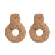 thumbnail image 4 of Pendientes colgantes de ratán tejido con aro, accesorios bohemios, trenza personalizada hecha a mano Café, 4 of 6