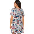 thumbnail image 6 of Lafuoo London Symbols1 Pattern Women's Short-sleeved Nightdress, Knee-length Pullover Nightgown, Summer Home Wear-XX-Large, 6 of 8