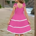 thumbnail image 6 of Inglocry Girl's Sundresses Kids Summer Sleeveless Bowknot Strap RIC Rac Smocked Summer Dresses 5-14 Years Hot Pink 9-10Y, 6 of 9