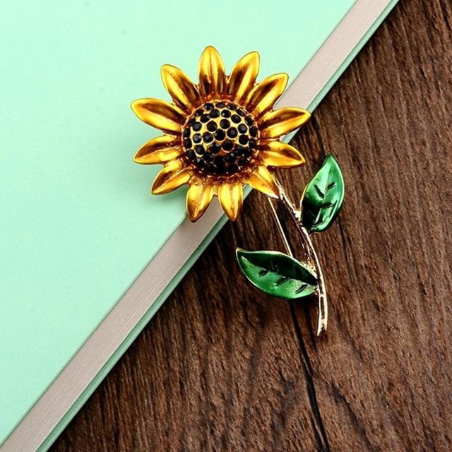 Broche de joyería Salvador pin de girasol para mujeres