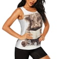 thumbnail image 2 of Fotbe Relaxed Cute Cow Reading Blusas Sin Mangas para Mujer – Estilo Casual, Corte Suelto, Slim-Fit, Cuello Redondo Deportivo, Tops de Verano para Gimnasio y Yoga-Large, 2 of 7
