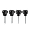thumbnail image 5 of Uxcell M6 x 40mm Rosca macho 24mm Cabeza perillas en forma de estrella galvanizadas negras 4 Paquete, 5 of 5