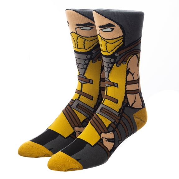 Mortal Kombat Scorpion 360 Character Crew Sock