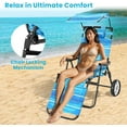 thumbnail image 5 of Slsy 2-in-1 Beach Chair with Wheels, Folding Tanning Lounger with Canopy Shade, Heavy Duty Beach Cart Chair with Integrated Wagon Pull Cart for Pool, Picnic, Backyard & Camping, 5 of 8