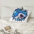thumbnail image 6 of LNWH Decorative Pillow Covers, Cartoon Great White Shark Square Sofa Decorative Knit Pillow Case, 24"x24", 6 of 8