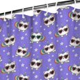 thumbnail image 3 of Purple Cartoon Cat Unicorn Pattern Shower Curtain 72"x72" ,Bathroom Decorative Shower Curtains Set with 12 Hooks,Modern Waterproof Washable Shower Curtain, 3 of 6