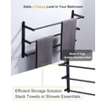 thumbnail image 2 of 24 inch Wowow Matte Black 3-Tier Wall Mounted Towel Rack with Mounting Hardware in Stainless Steel, 2 of 5
