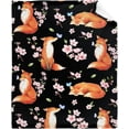 thumbnail image 5 of Fox Blanket Cherry Blossom Blanket Cozy Soft Lightweight Flannel Throw Fox Cherry Blossom Decor Gifts for Girls 30"x40", 5 of 6