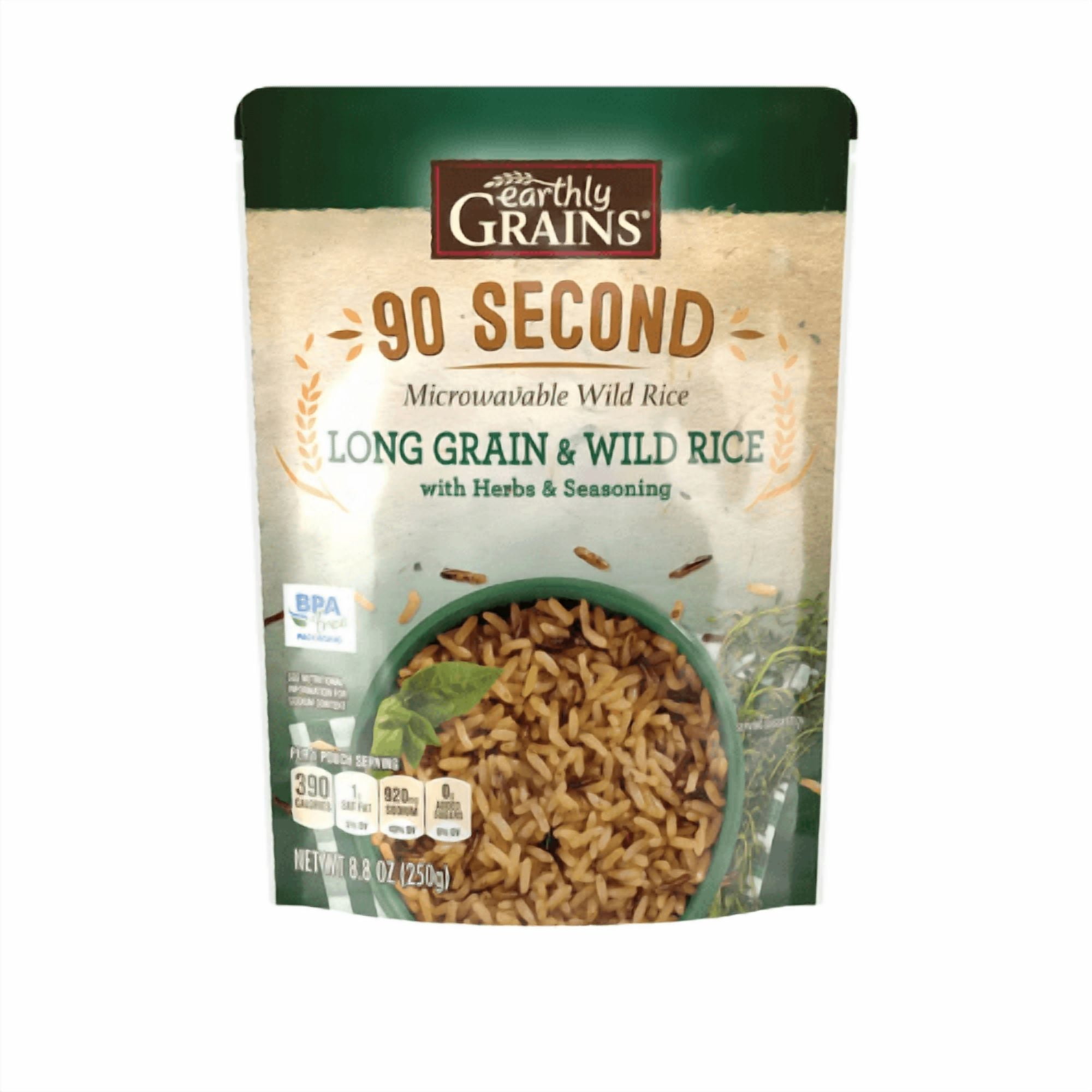Earthly Grains Long Grain & Wild Ready to Serve Rice, 8.8 oz,3-Pack