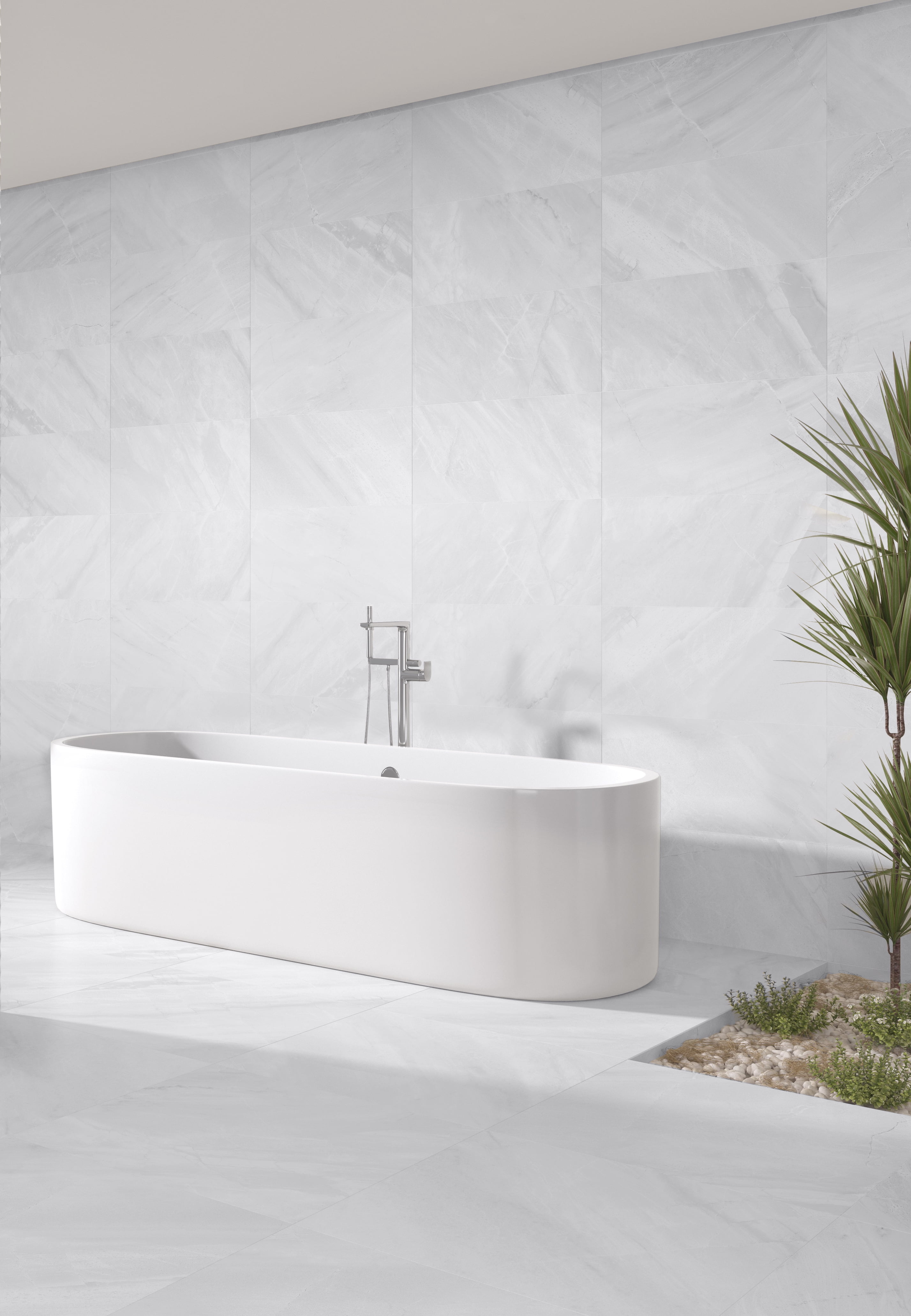 Adella White 18 in. X 18 in. Glazed Porcelain Floor and Wall Tile