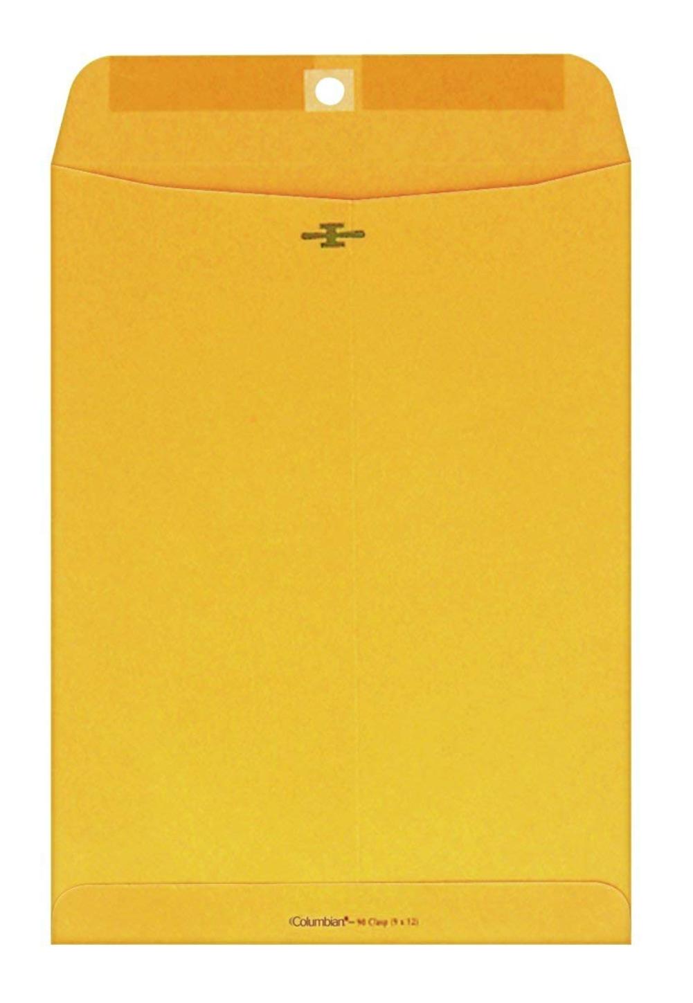 6 x 9 Inches Columbian Clasp Envelopes 100 Per Box CO955 Brown Kraft 