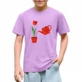 thumbnail image 6 of breaise Girls Boys Toddler Holiday Tees Valentine's Day Casual Graphic Shirts Loose Fit Short Sleeve Crew Neck Tshirt Solid Color Basic Kids T-Shirts, 6 of 8