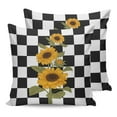 thumbnail image 7 of Outdoor Throw Pillow Cover Farmhouse Blossom Sunflowers Buffalo Plaid Waterproof Cushion Covers 2 Pack Black White Pillow Cases Home Decoration for Patio Garden Couch Sofa, 7 of 7