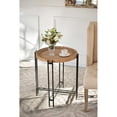thumbnail image 2 of CC Home Furnishings Round Wooden Side Table in Pin Legs - 24" - Brown and Black, 2 of 9