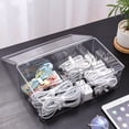 thumbnail image 3 of LAICAIW Clear Plastic Storage Bins with Lid, Large Cable Organizer Box with Lid and 20 Wire Ties, Adjustable Electronic Cord Management Case for Desk Drawer, Home Office, Art Crafts Supply (2 Pack), 3 of 7