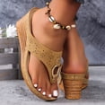 thumbnail image 6 of ShiShine Women's Hollow out Thong Wedge Slide Sandals Open Toe Slip On Beach Vacation Walking Shoes, 6 of 8