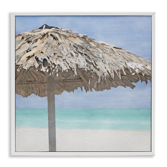 Stupell Industries Coastal Tropical Beach Canopy White Framed Giclee Art, 17 x 17, by LSR Design Studio