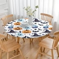 thumbnail image 3 of Colorful Pumpkin Halloween Pattern Round Fitted Tablecloth with Elastic Edge,Dining Table Cover Waterproof,Outdoor Round Tablecloth for Camping,Dining,Indoor and Outdoor, 3 of 7