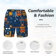 thumbnail image 6 of Picia Funny Steam Train pattern Mens Swim Trunks with Compression Liner Stretch Beach Shorts Quick Dry with Zipper Pockets No-Chafing Board Shorts-XX-Large, 6 of 9